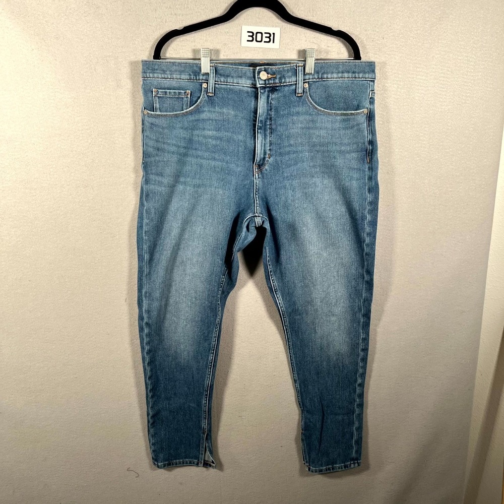 Banana Republic Washwell Jeans Womens 33 Blue Denim Mid Rise Skinny Ankle Slit